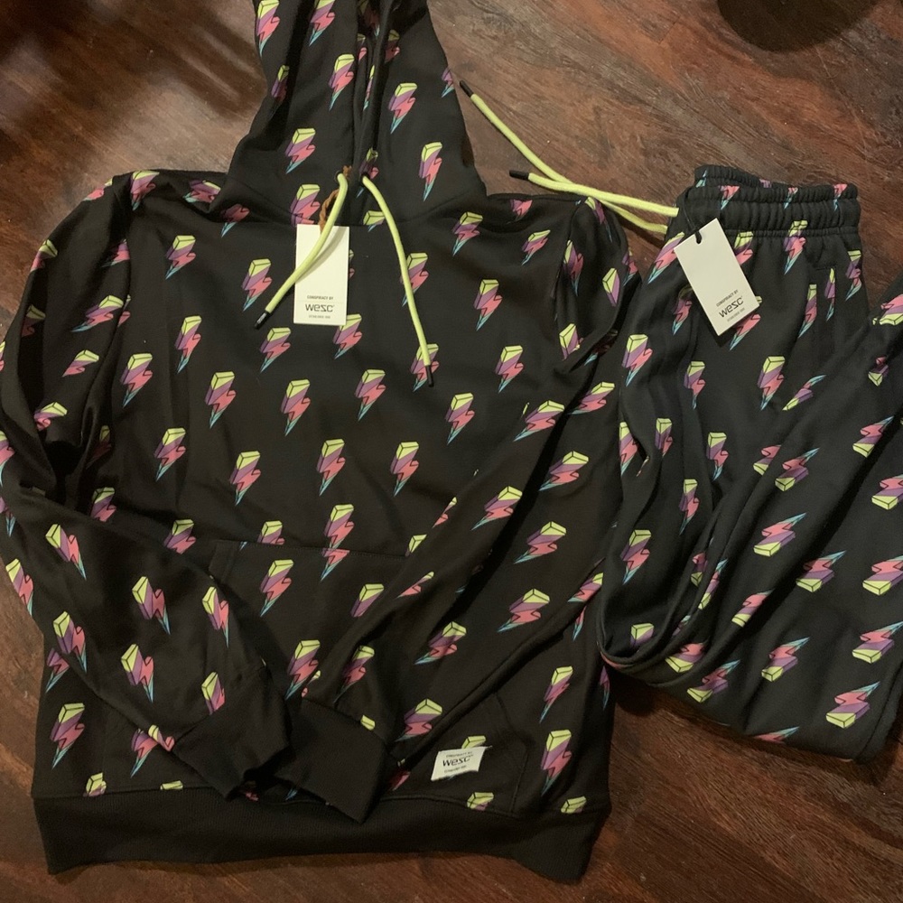 WeSC pink lightning sweatsuit